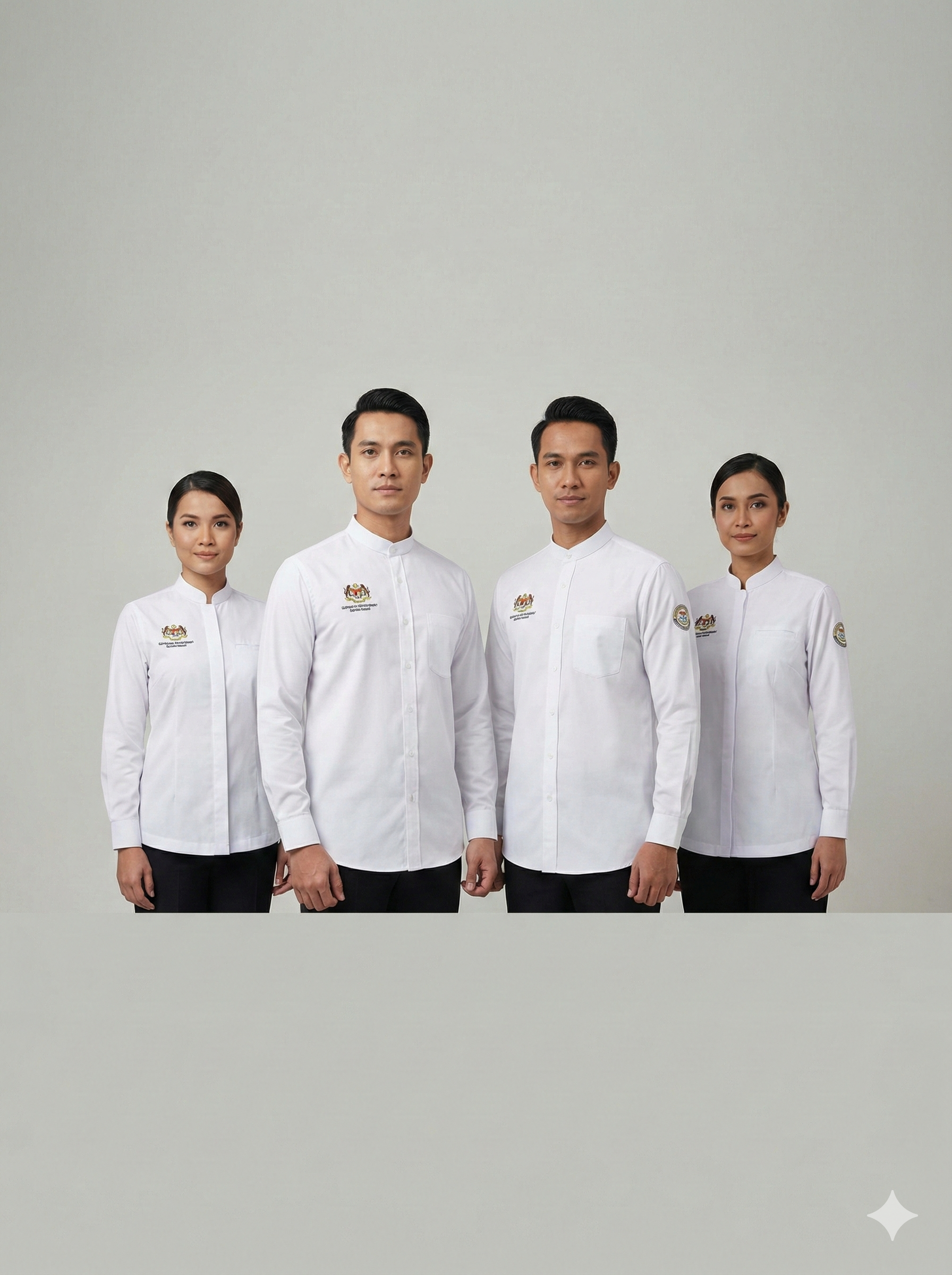 Corporate F1 Uniform Supplier Malaysia - White Government Style Professional Workwear